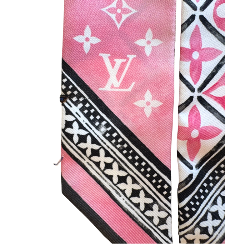 Louis Vuitton Silk Monogram Flower Tile BB Bandeau Scarf