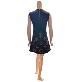 Louis Vuitton Monogram Wool A-Line Mini Dress Louis Vuitton Monogram Wool A-Line Mini Dress