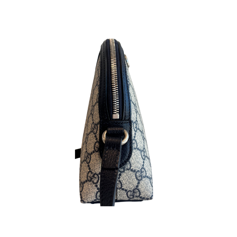 Left Side of Gucci Ophidia Monogram Dome Bag on a White Background. 