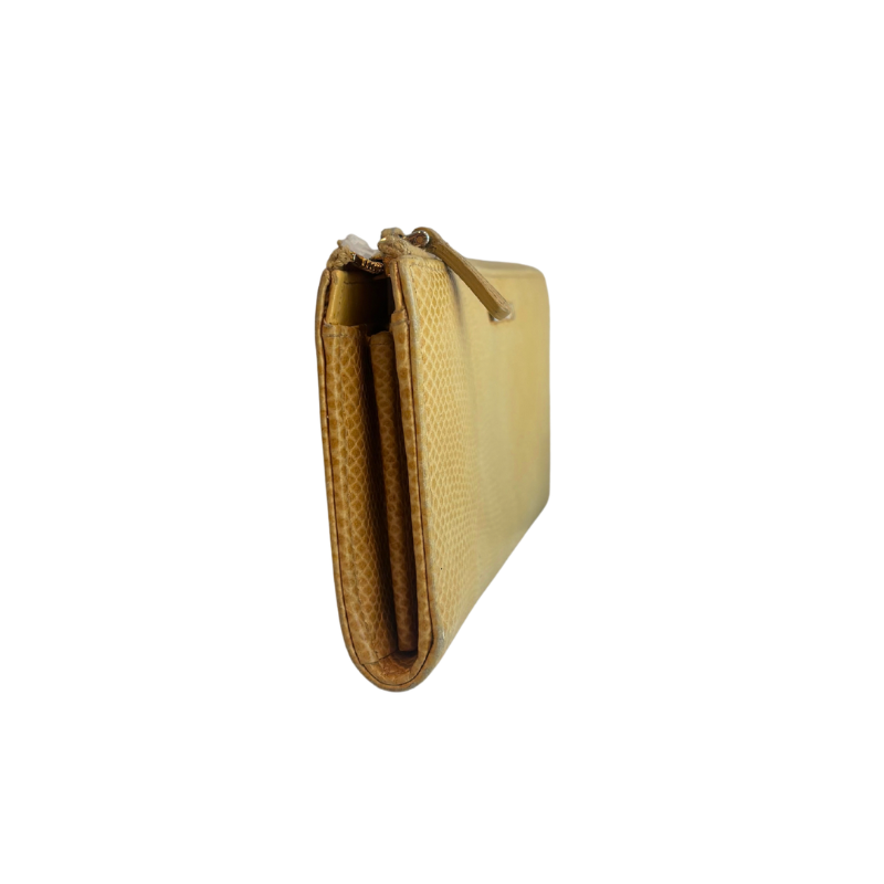 Left Side of Miu Miu Leather Zip Around Wallet on a White Background. 