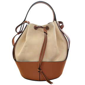 Loewe Canvas And Leather Balloon Bucket Bag