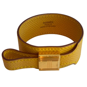 Hermes Artemis Mustard Colored Leather Bracelet
