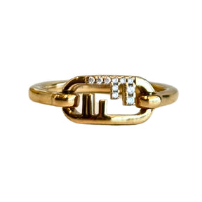 Fendi O'Lock Gold Colored Ring