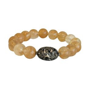 The Woods Orange & Silver Toned Charm Bracelet