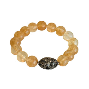 The Woods Orange & Silver Toned Charm Bracelet