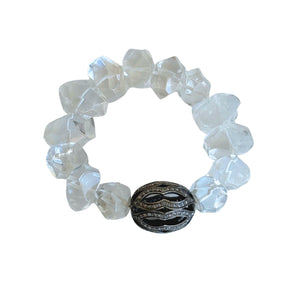 The Woods Clear & Silver Toned Charm Bracelet