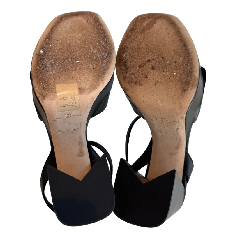Louis Vuitton Black Leather Platform Heel