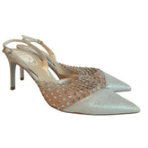 René Caovilla Crystal Embellishments Slingback Pumps