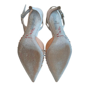 René Caovilla Crystal Embellishments Slingback Pumps
