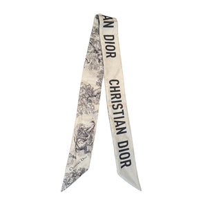 Christian Dior Monochrome Animal Logo Print Scarf