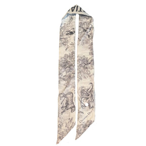 Christian Dior Monochrome Animal Logo Print Scarf