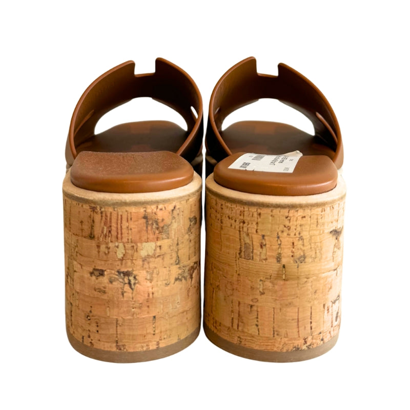 Hermes Calfskin Cork Platform Sandal