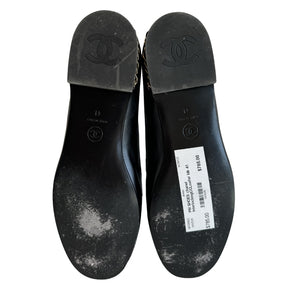 Shiny Calfskin Interlocking CC Logo Moccasin Loafers