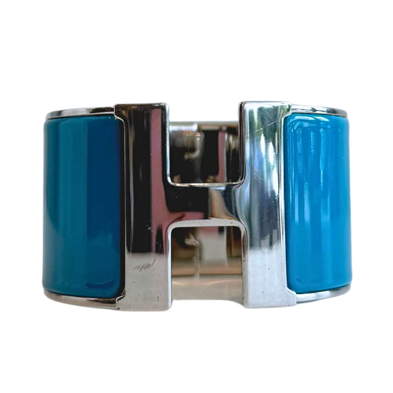 Hermes Enamel H Logo Bangle Bracelet