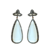 18k Moonstone Diamond Earrings