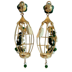 Of Rare Origin Lovebird Birdcage Earrings