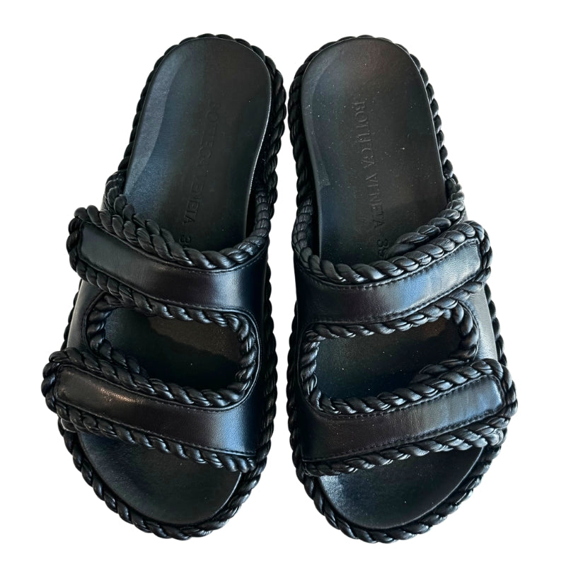 Bottega Veneta Leather Braided Slides