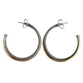David Yurman Crossover Two Toned Hoops