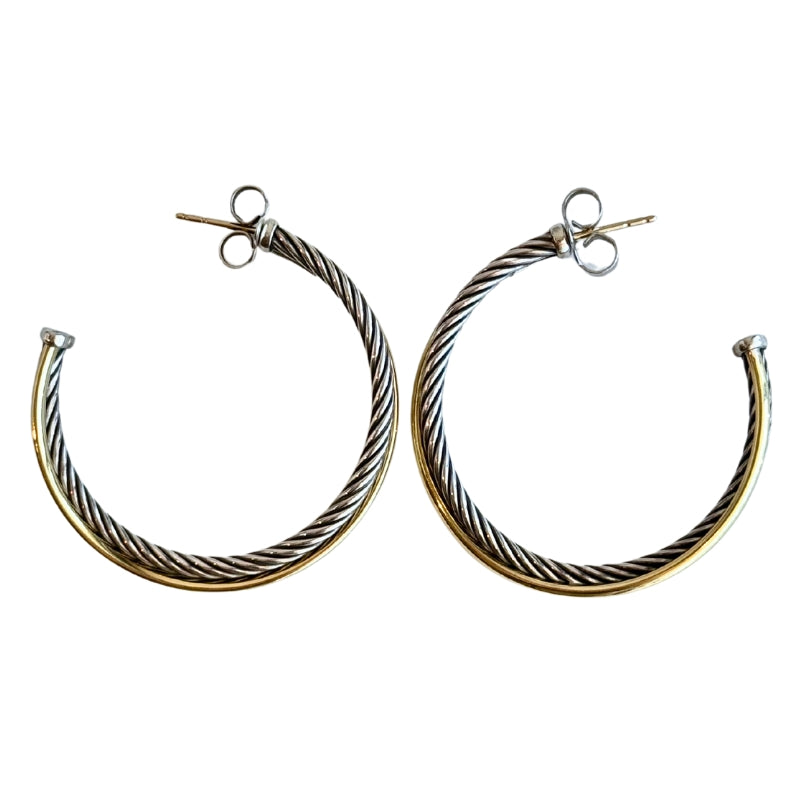 David Yurman Crossover Two Toned Hoops