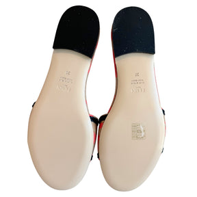 Fendi Canvas Rose Logo Embroidered Flat Slide