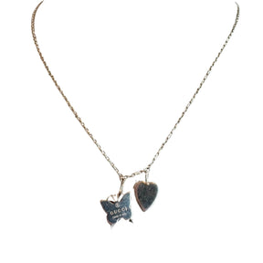 Gucci Trademark Heart & Butterfly Pendant Necklace