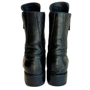Chanel Black Quilted Combat Boot