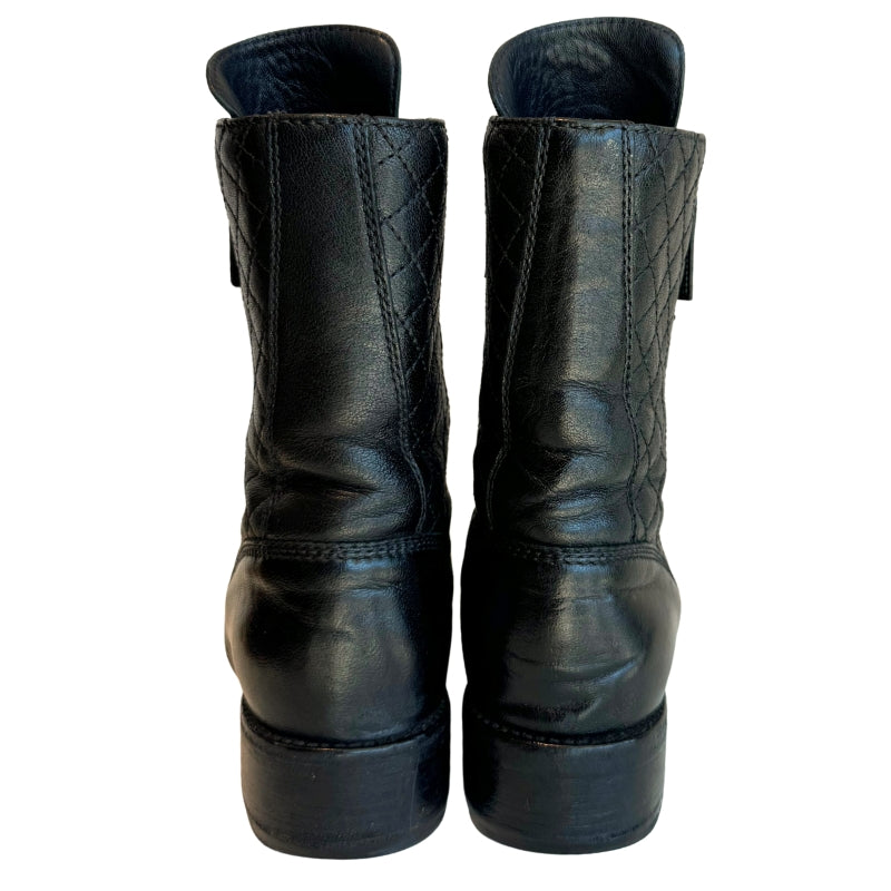 Chanel Black Quilted Combat Boot