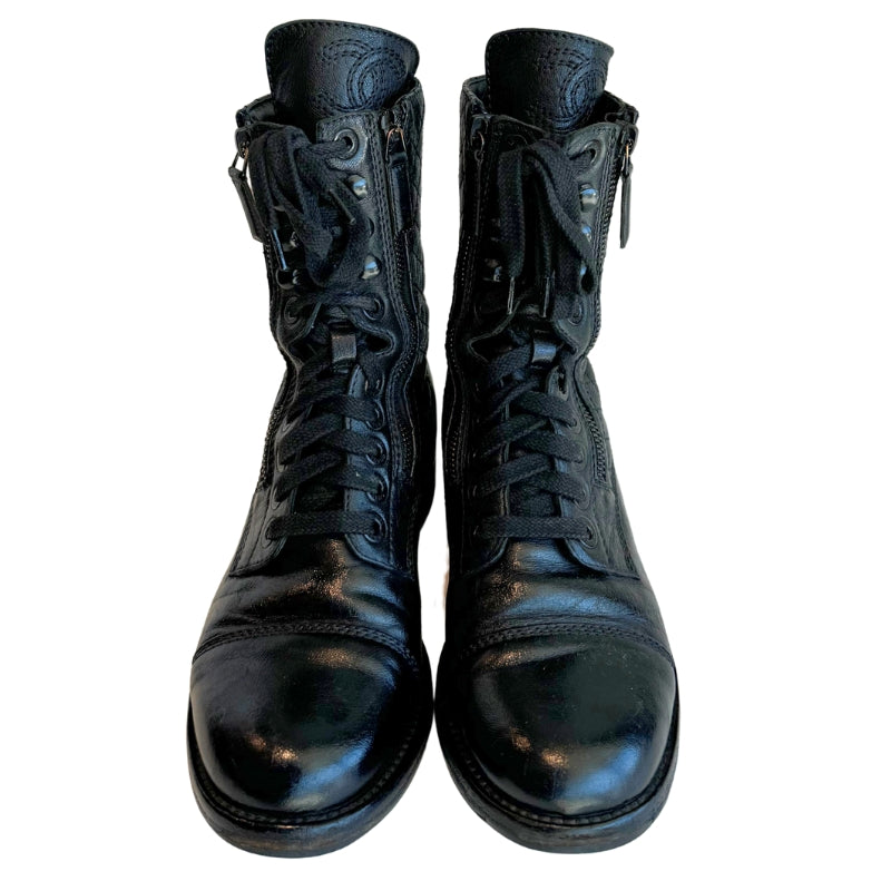 Chanel Black Quilted Combat Boot