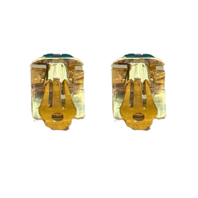 Hermes Greed Colored Enamel Clip Earrings