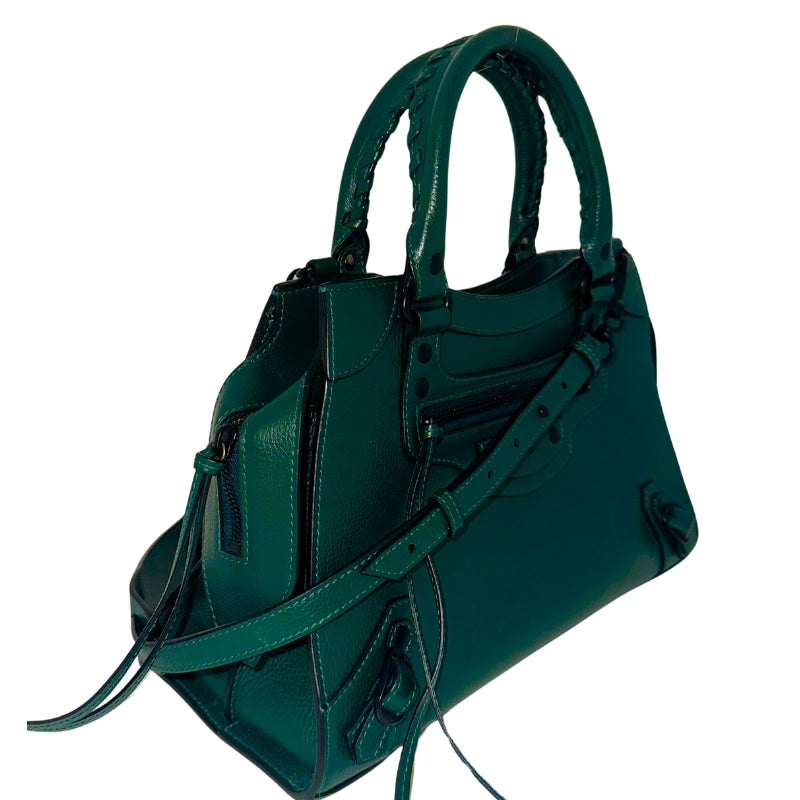 Balenciaga Neo City Classic Green Bag&nbsp;  Green Leather Exterior&nbsp;  Green Interior&nbsp;  Matte Black Hardware  Rolled Handles  Strap Attatchement&nbsp;