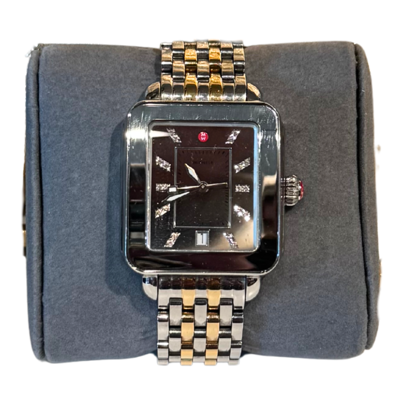 Michele Mixed Metal Two-Tone Diamond Detail Watch
