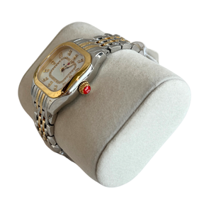 Michele Meggie Two Tone Diamond Dial Watch