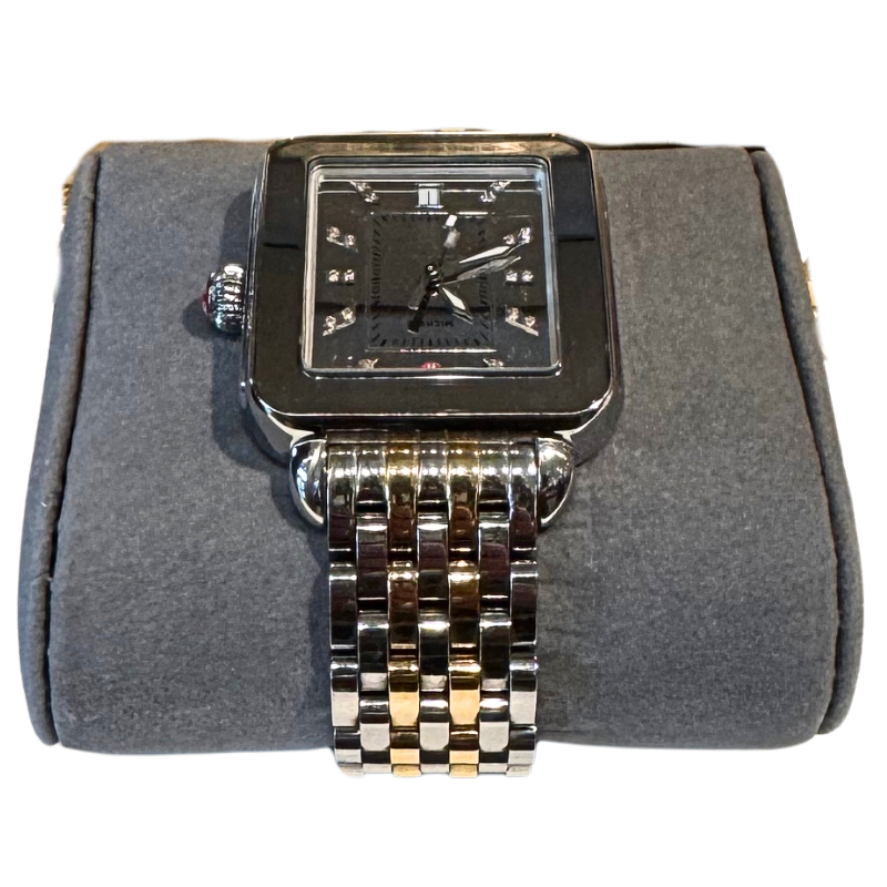 Michele Mixed Metal Two-Tone Diamond Detail Watch