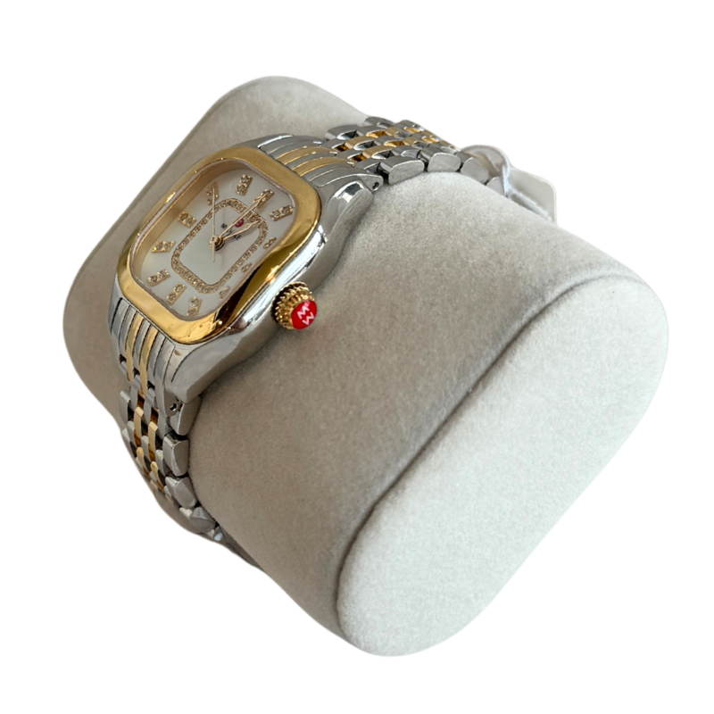 Michele Meggie Two Tone Diamond Dial Watch