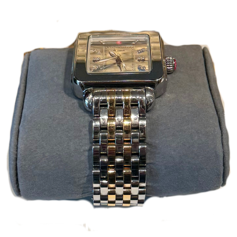 Michele Mixed Metal Two-Tone Diamond Detail Watch