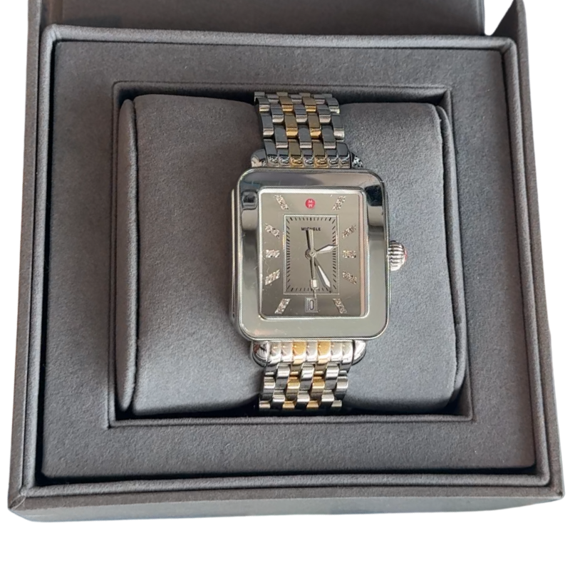 Michele Mixed Metal Two-Tone Diamond Detail Watch