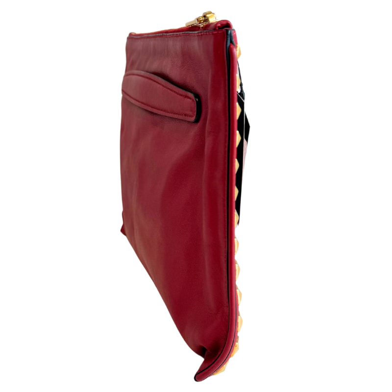 Miu Miu Leather Studded Zip Pouch Clutch