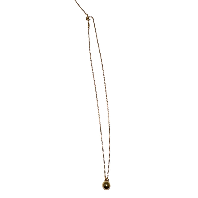 Tiffany &amp; Co Ball Necklace&nbsp;

Ball Pendany&nbsp;

Yellow Gold&nbsp;

Adjustable&nbsp;

Length: 18-20"