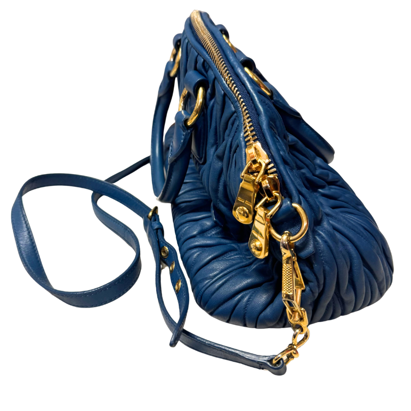 Miu Miu Ruched Two Way Top Handle Bag