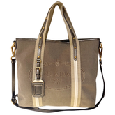Prada Logo Jacquard Canvas Two Way Bag