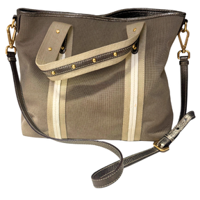 Prada Logo Jacquard Canvas Two Way Bag