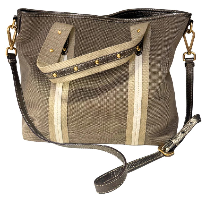 Prada Logo Jacquard Canvas Two Way Bag