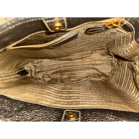 Prada Logo Jacquard Canvas Two Way Bag