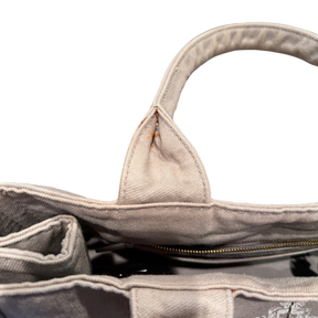 Prada Denim Canvas Logo-Print Canapa Medium Shopping Tote