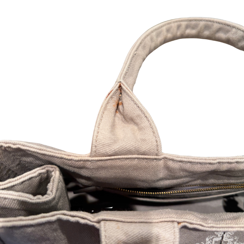 Prada Denim Canvas Logo-Print Canapa Medium Shopping Tote