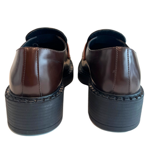 Prada Leather Triangle Logo Loafers
