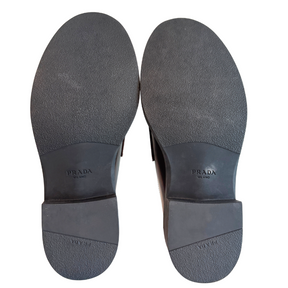 Prada Leather Triangle Logo Loafers