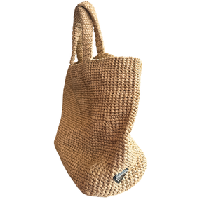 Prada Logo Raffia Medium Tote