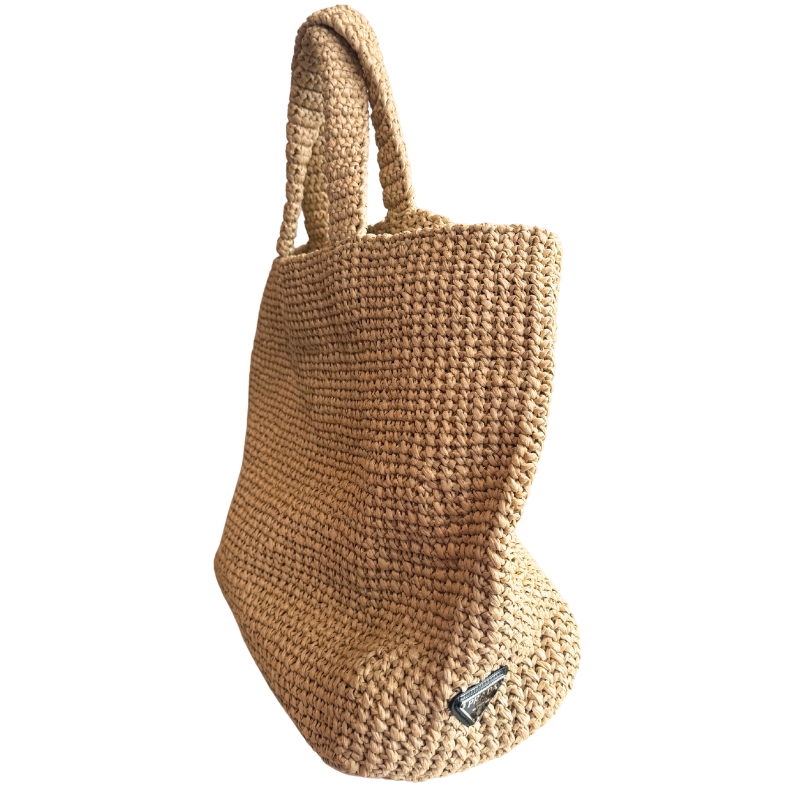Prada Logo Raffia Medium Tote