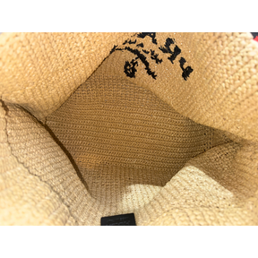 Prada Logo Raffia Medium Tote